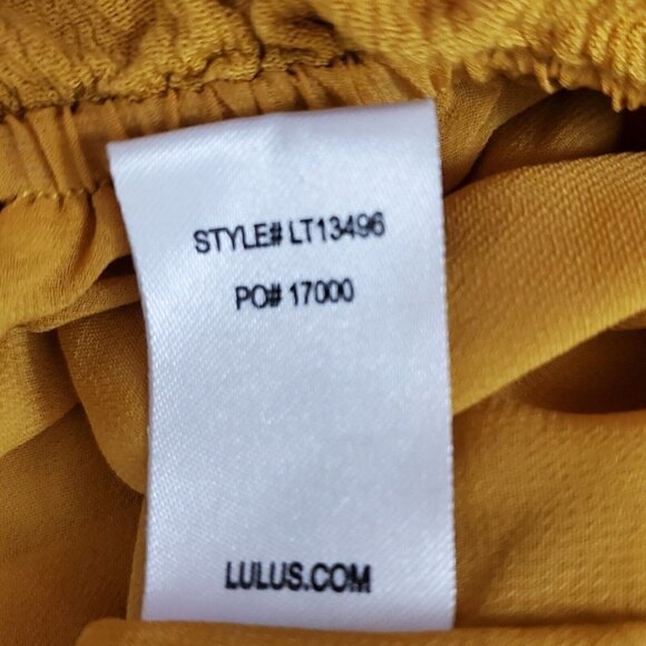 Lulus Blouse Small Off The Shoulder‎ Mustard Yellow Sunny Story Bell Sleeve Top - Picture 8 of 11